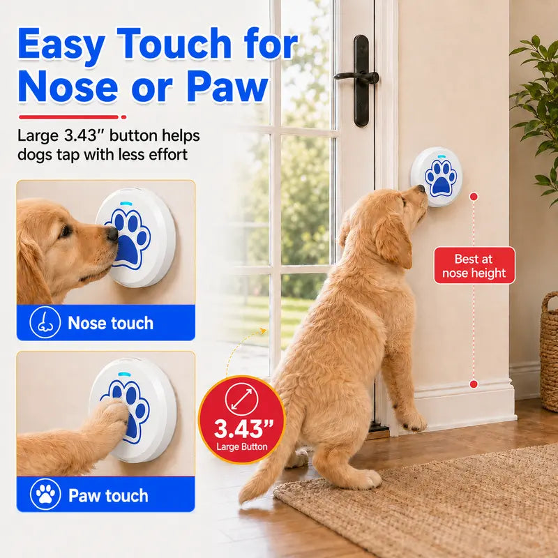 Chunhee Dog Potty Training Doorbell Kit - Chew-Proof, 36 Custom Sounds, 0-115Db Adjustable Volume, Touch Button, Potty Alert, Indoor & Outdoor Pet Supplies That Reduces Accidents